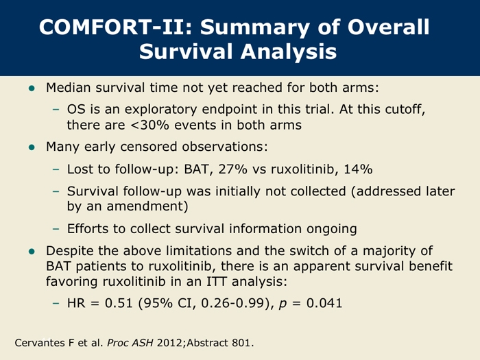 Comfort I And Comfort Ii Long Term Results With Ruxolitinib For