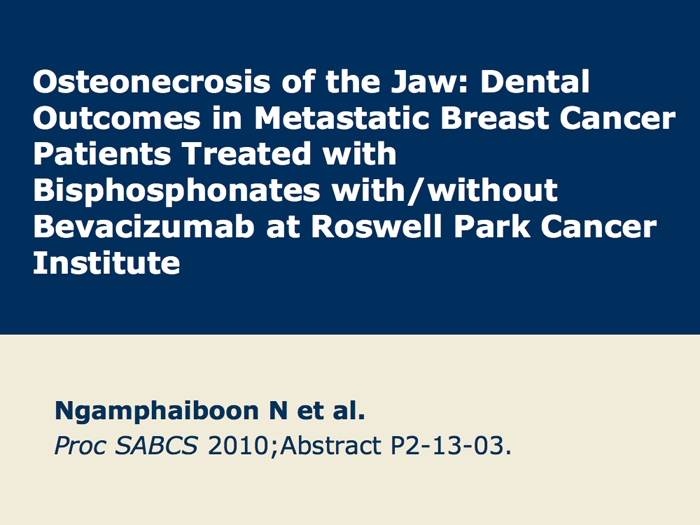 Abstract 2009 breast cancer symposium Sorry, abstract 2009 breast cancer symposium not understand
