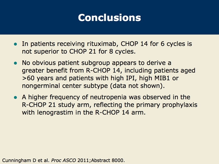 Reports from Phase III Trials of CHOPContaining Regimens for the