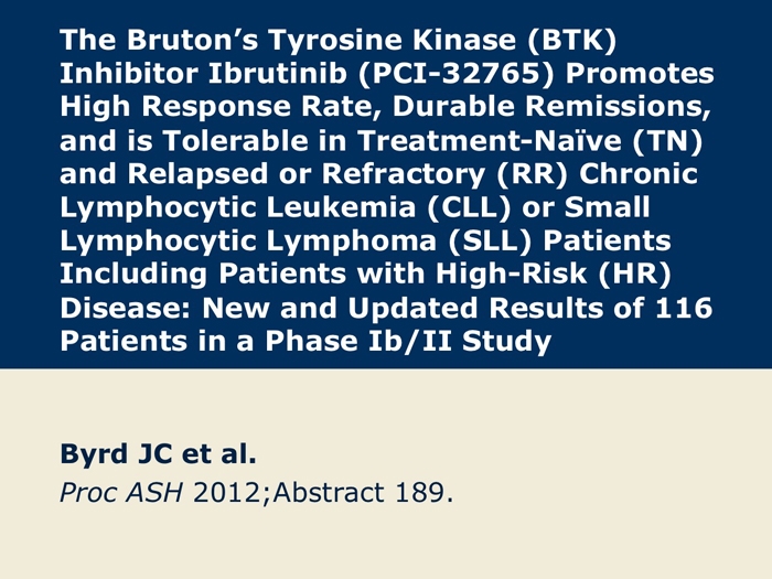 The Btk Inhibitor Ibrutinib (PCI-32765) Alone and in